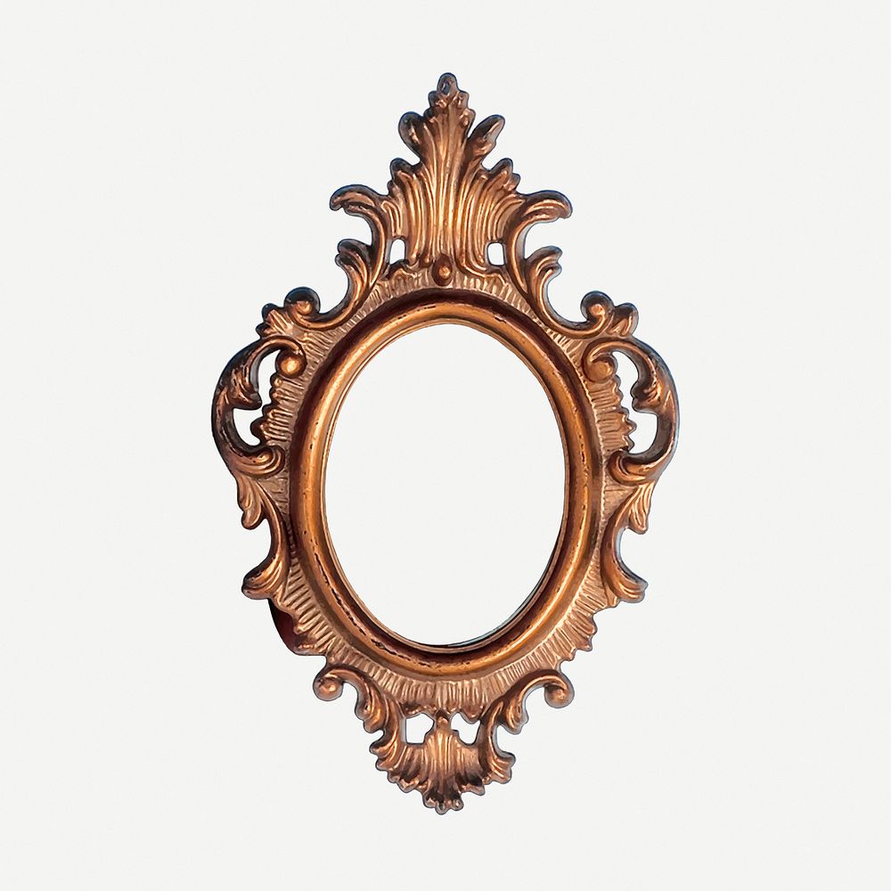 Vintage mirror frame, gold home decor design psd. Free public domain CC0 image.