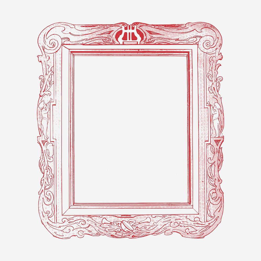 Ornamental frame, vintage decoration illustration. Free public domain CC0 image.