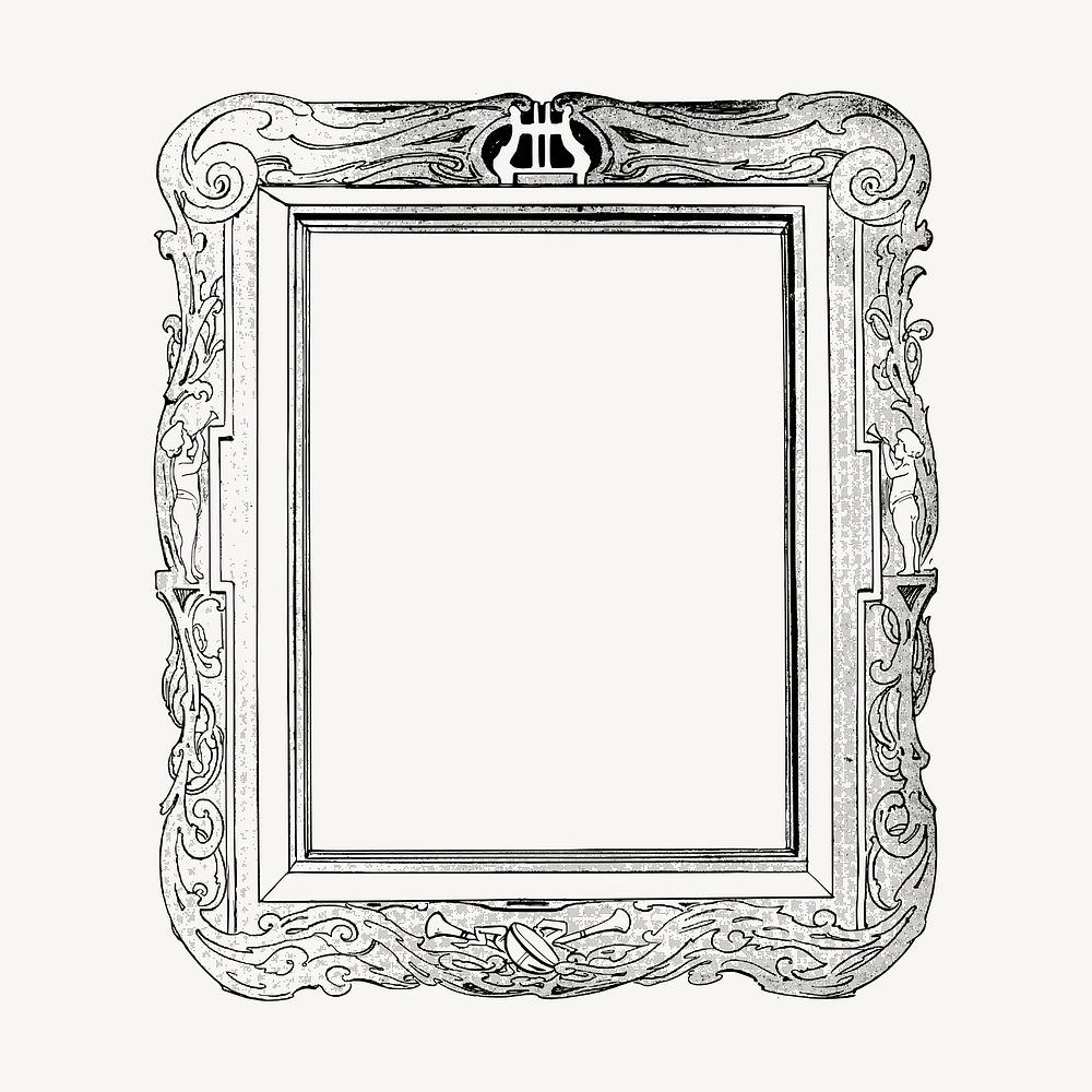 Ornamental frame, vintage decoration illustration vector. Free public domain CC0 image.