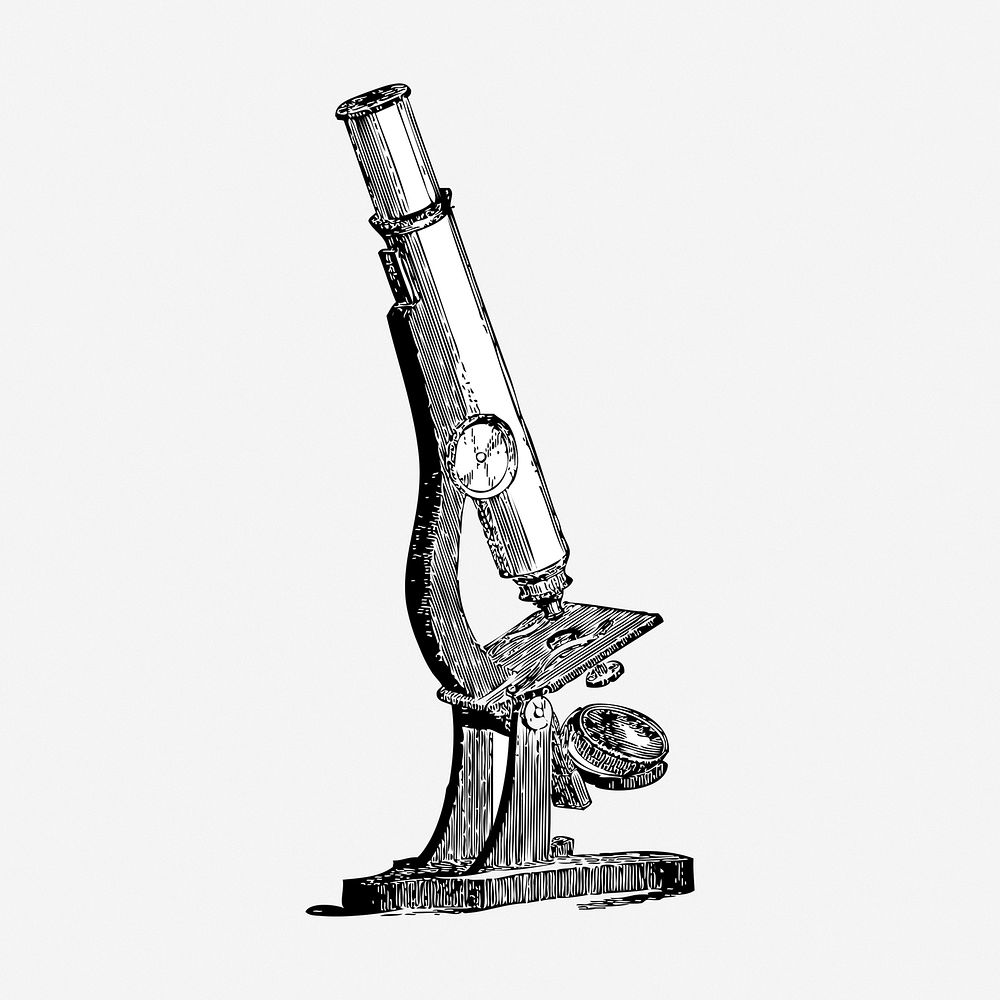 Microscope clipart, vintage object illustration vector. Free public domain CC0 image.