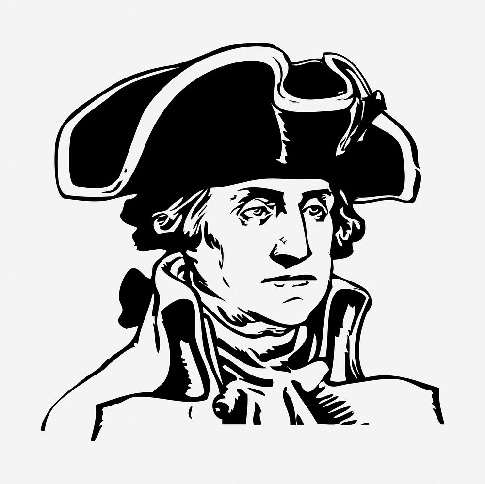 George Washington clipart, famous person vintage illustration vector. Free public domain CC0 image.