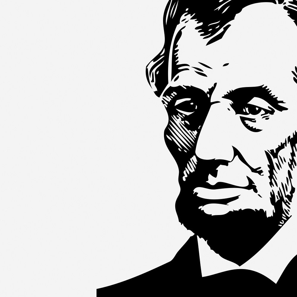 Abraham Lincoln drawing, famous person vintage illustration. Free public domain CC0 image.