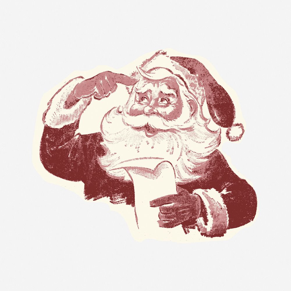 Santa Claus clipart, Christmas vintage illustration vector. Free public domain CC0 image.