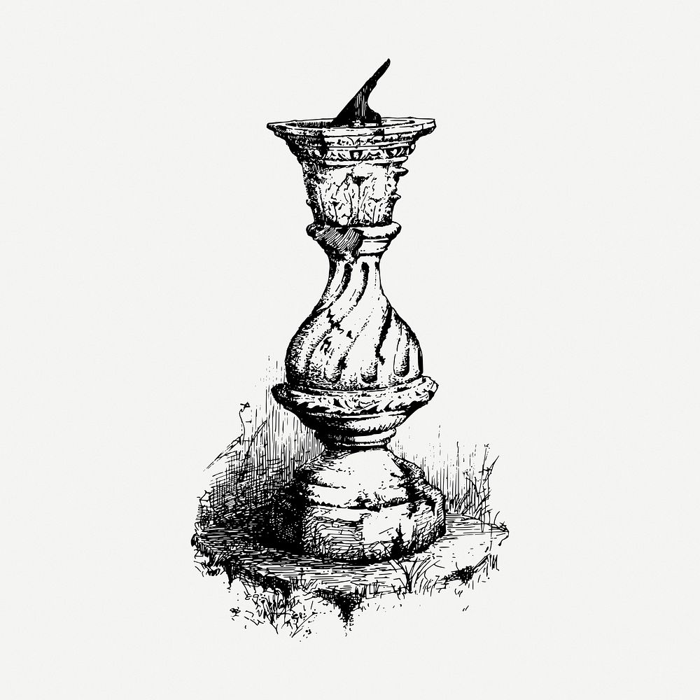 Water fountain drawing, decoration vintage illustration psd. Free public domain CC0 image.