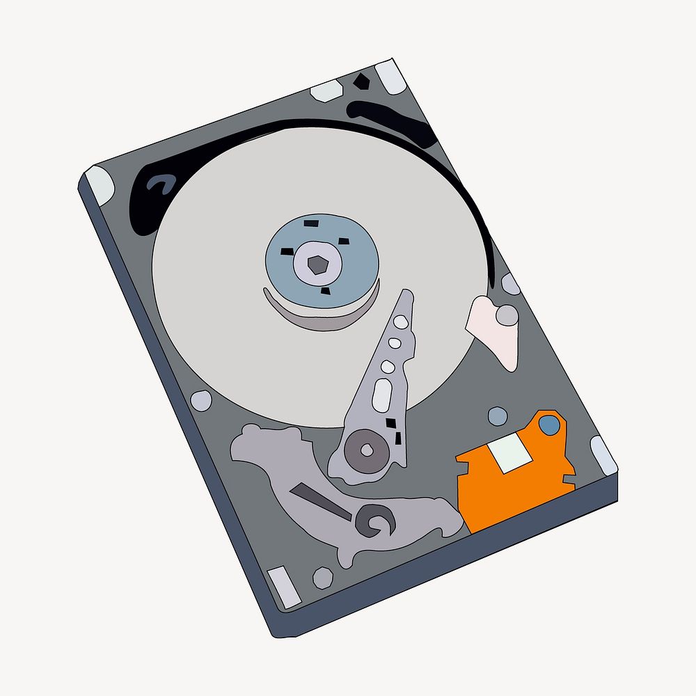 Computer hard disk clipart, technology illustration psd. Free public domain CC0 image.