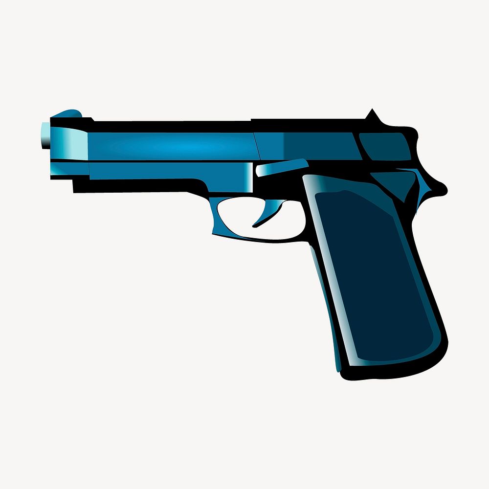 Gun pistol clipart, weapon illustration. Free public domain CC0 image.