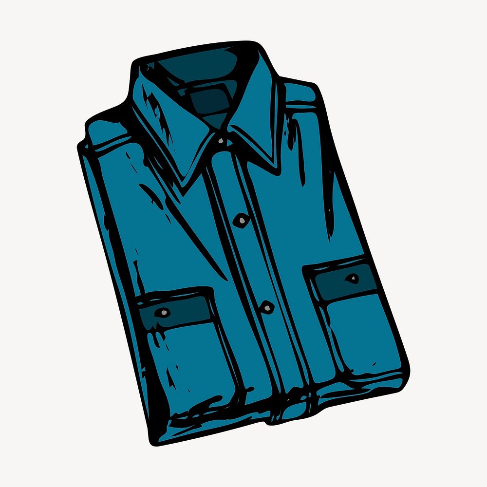 Folded shirt sticker, fashion, watercolor illustration vector. Free public domain CC0 image.