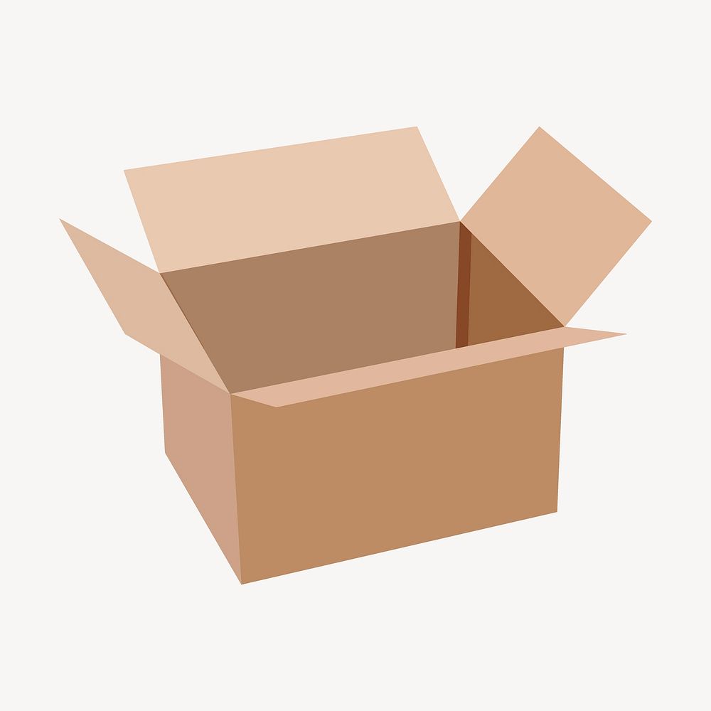 Open parcel box clipart, object illustration psd. Free public domain CC0 image.