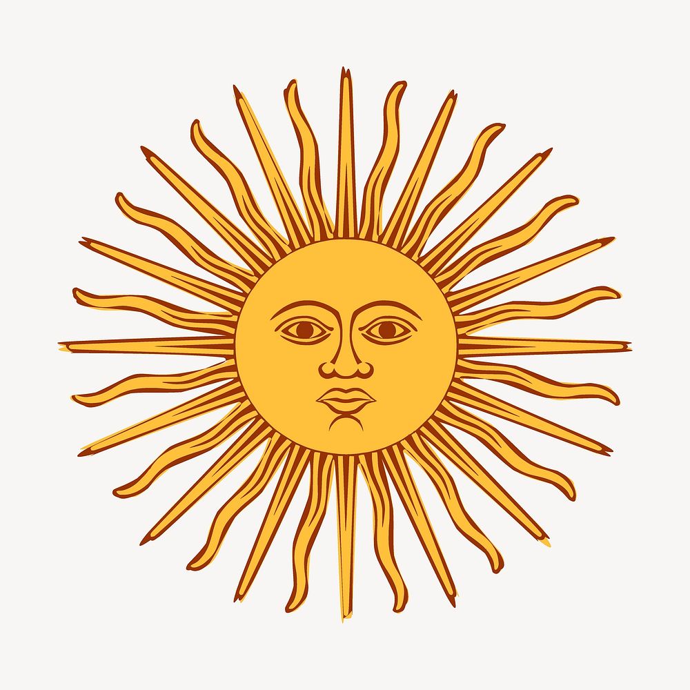 Celestial sun, astrology illustration. Free public domain CC0 image.