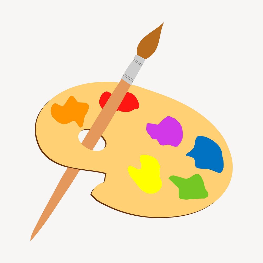 Color palette sticker, art equipment illustration vector. Free public domain CC0 image.