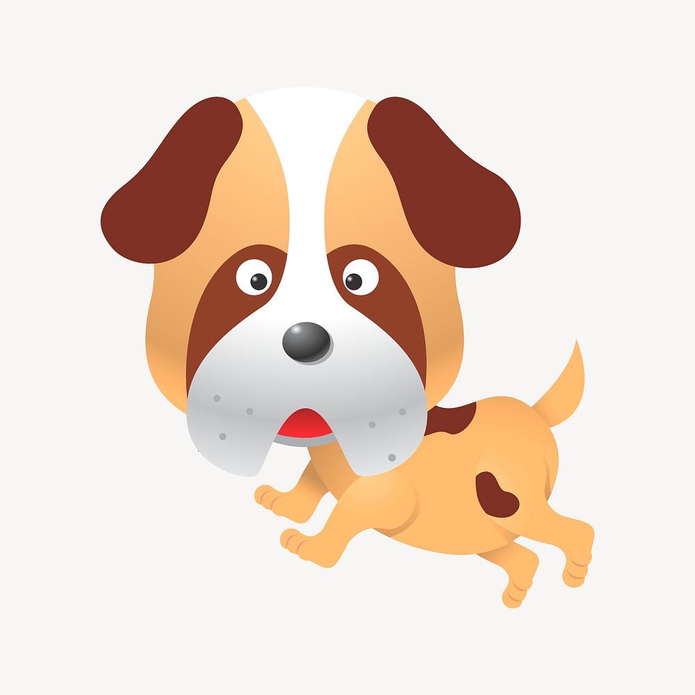 Bulldog sticker, cartoon animal illustration vector. Free public domain CC0 image.