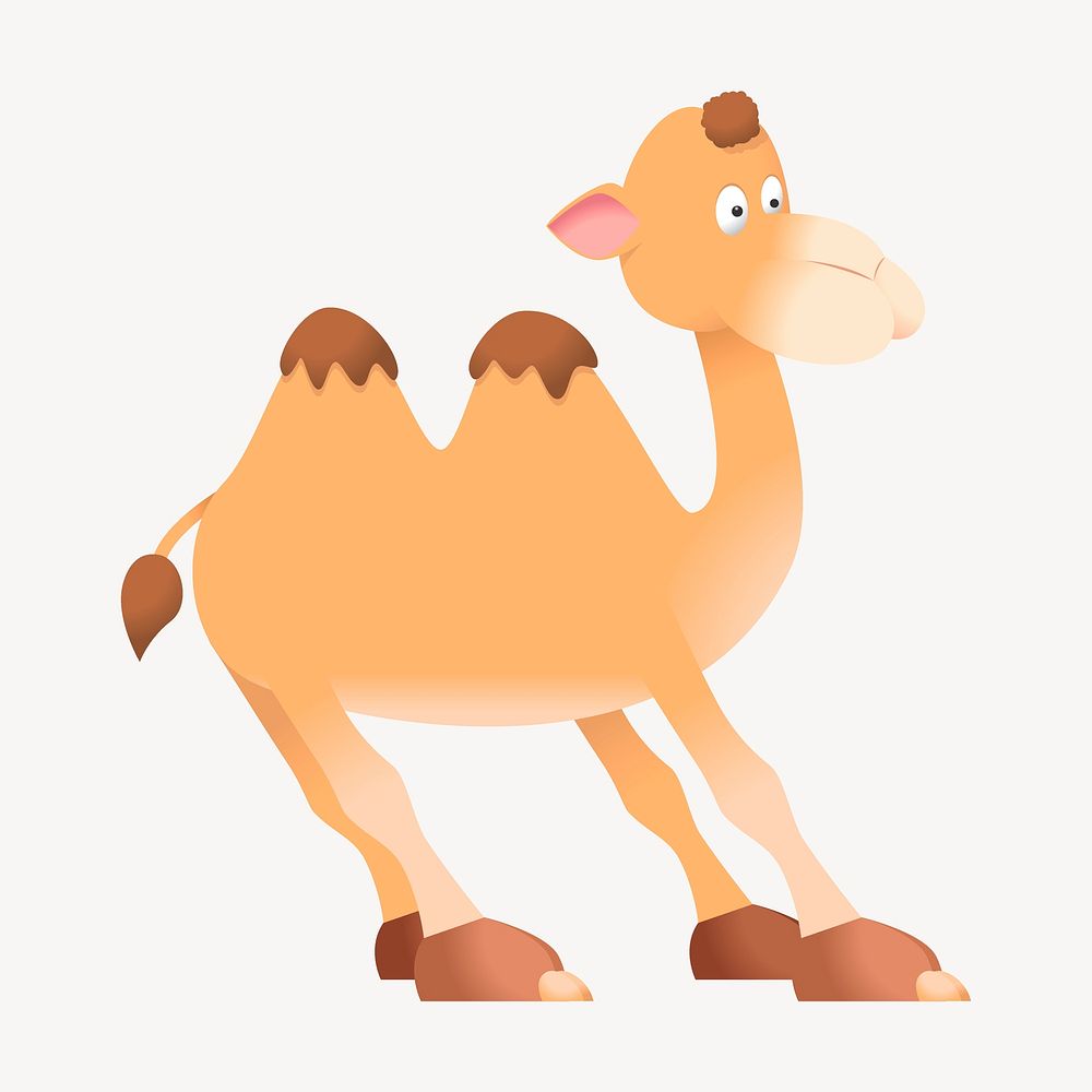 Camel sticker, cartoon animal illustration vector. Free public domain CC0 image.