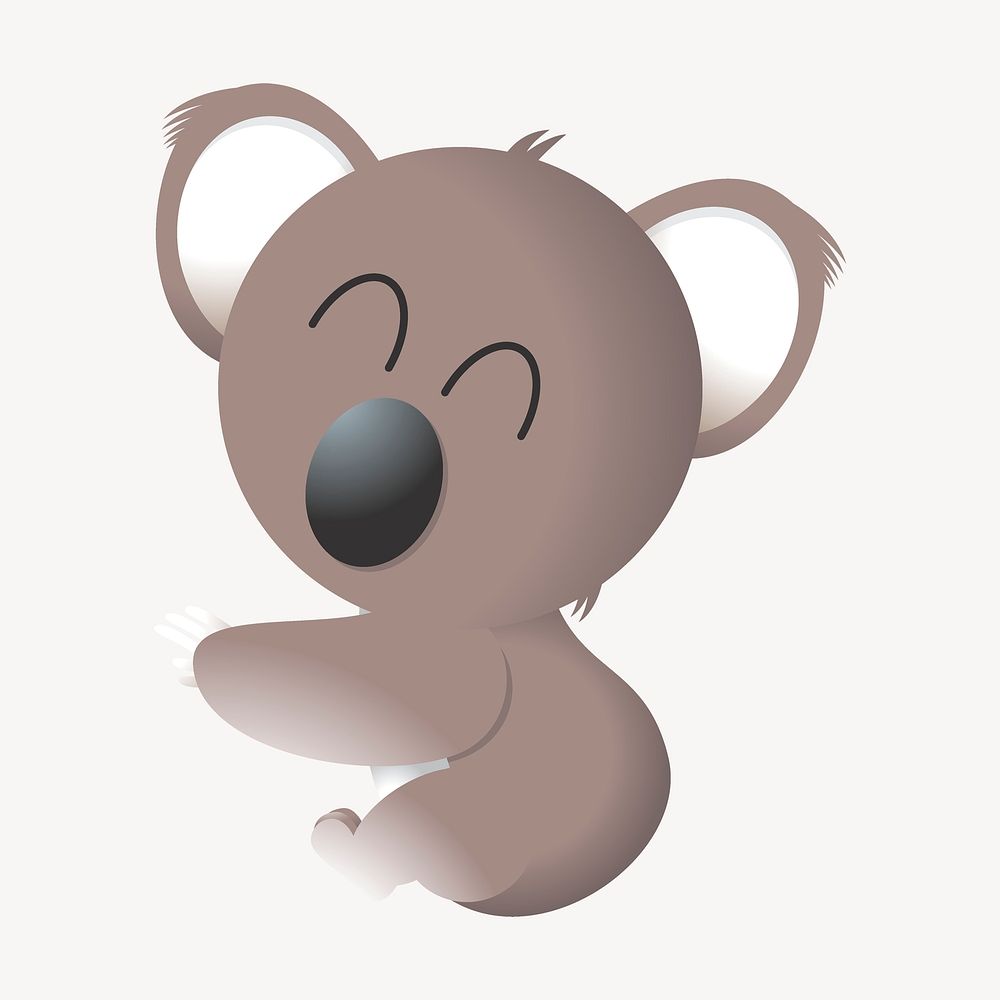 Happy koala clipart, cartoon animal illustration psd. Free public domain CC0 image.