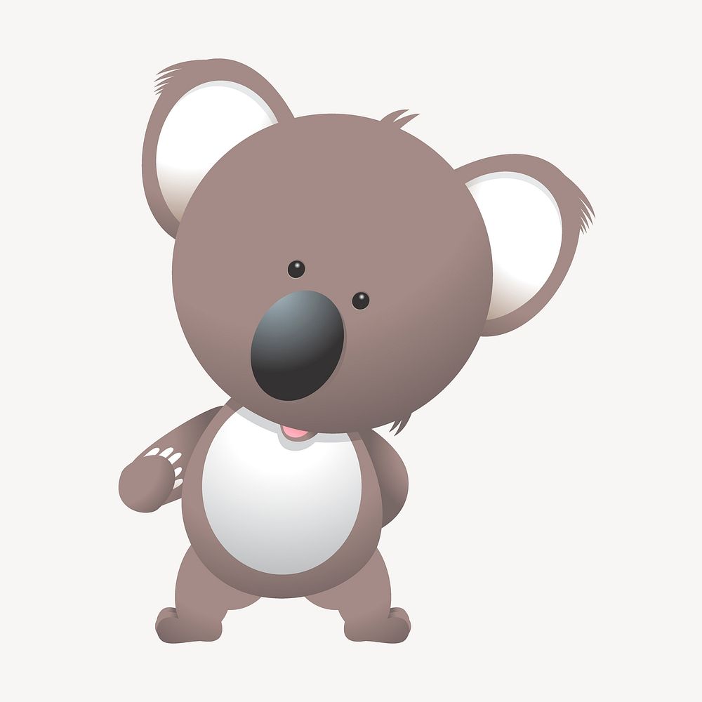 Cartoon koala bear clipart, cute animal illustration. 