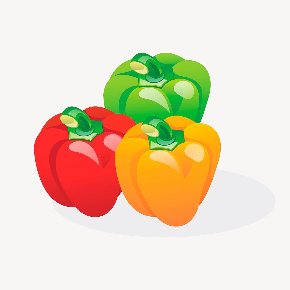 Organic capsicum, colorful vegetable illustration. Free public domain CC0 image.