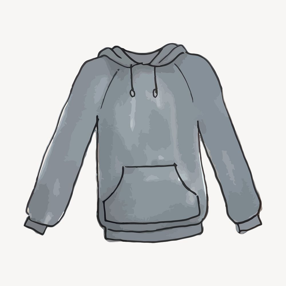 Gray hoodie clipart, winter fashion, | Free PSD - rawpixel