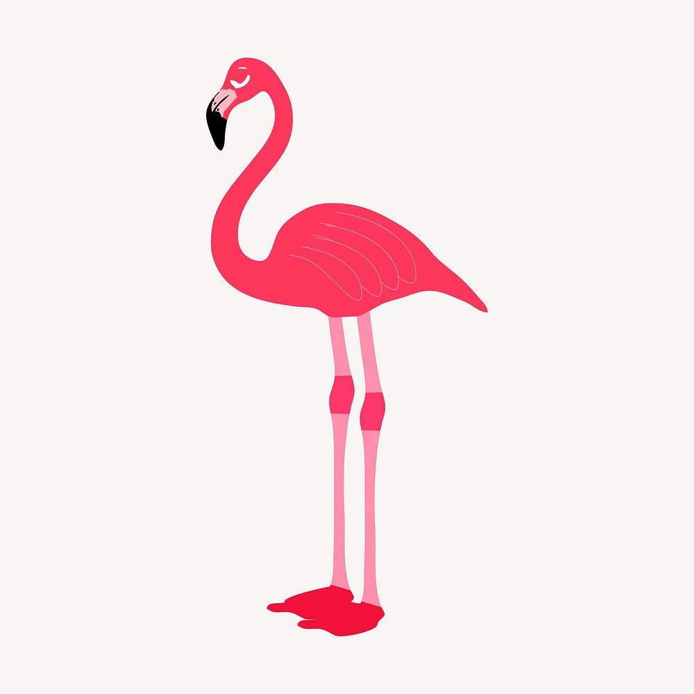 Cartoon flamingo clipart, cute animal illustration. Free public domain CC0 image.