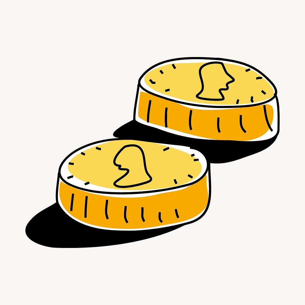 Gold coins, finance illustration. Free public domain CC0 image.