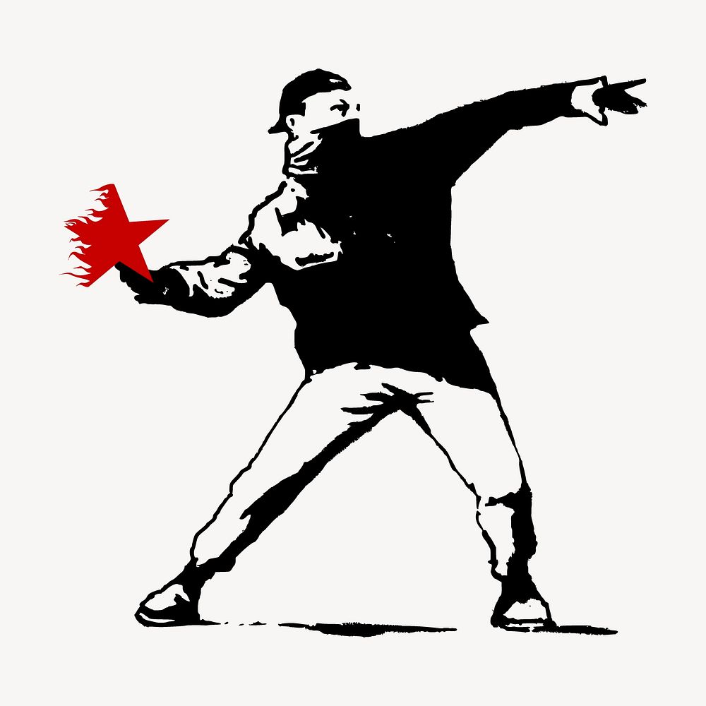Protester clipart, demonstration illustration psd. Free public domain CC0 image.