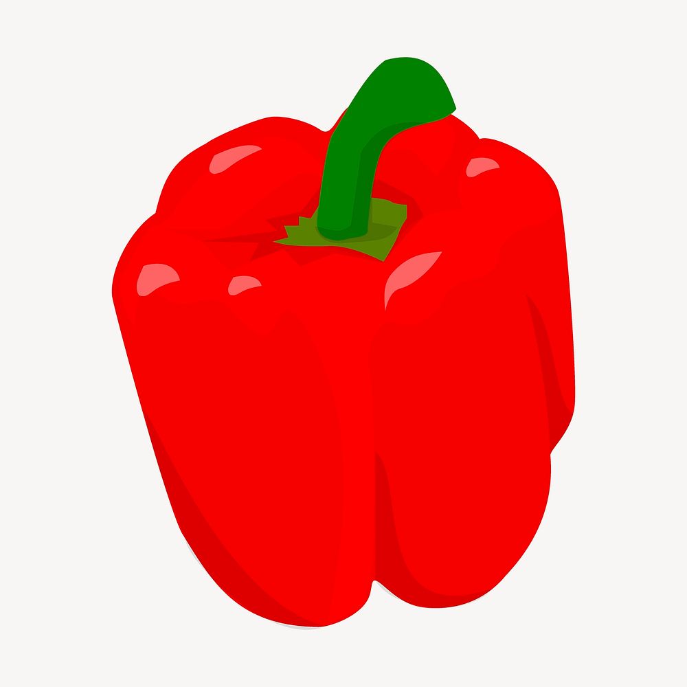 Organic capsicum, red vegetable illustration. Free public domain CC0 image.