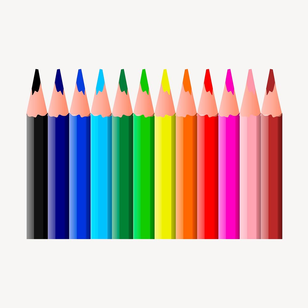 Color pencils clipart, stationery illustration psd. Free public domain CC0 image.