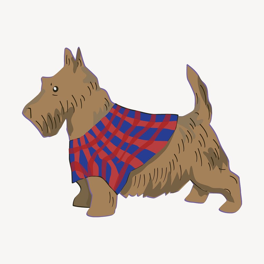 Yorkshire dog sticker, cartoon animal illustration vector. Free public domain CC0 image.