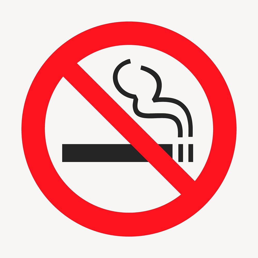 No smoking sign sticker, symbol illustration vector. Free public domain CC0 image.