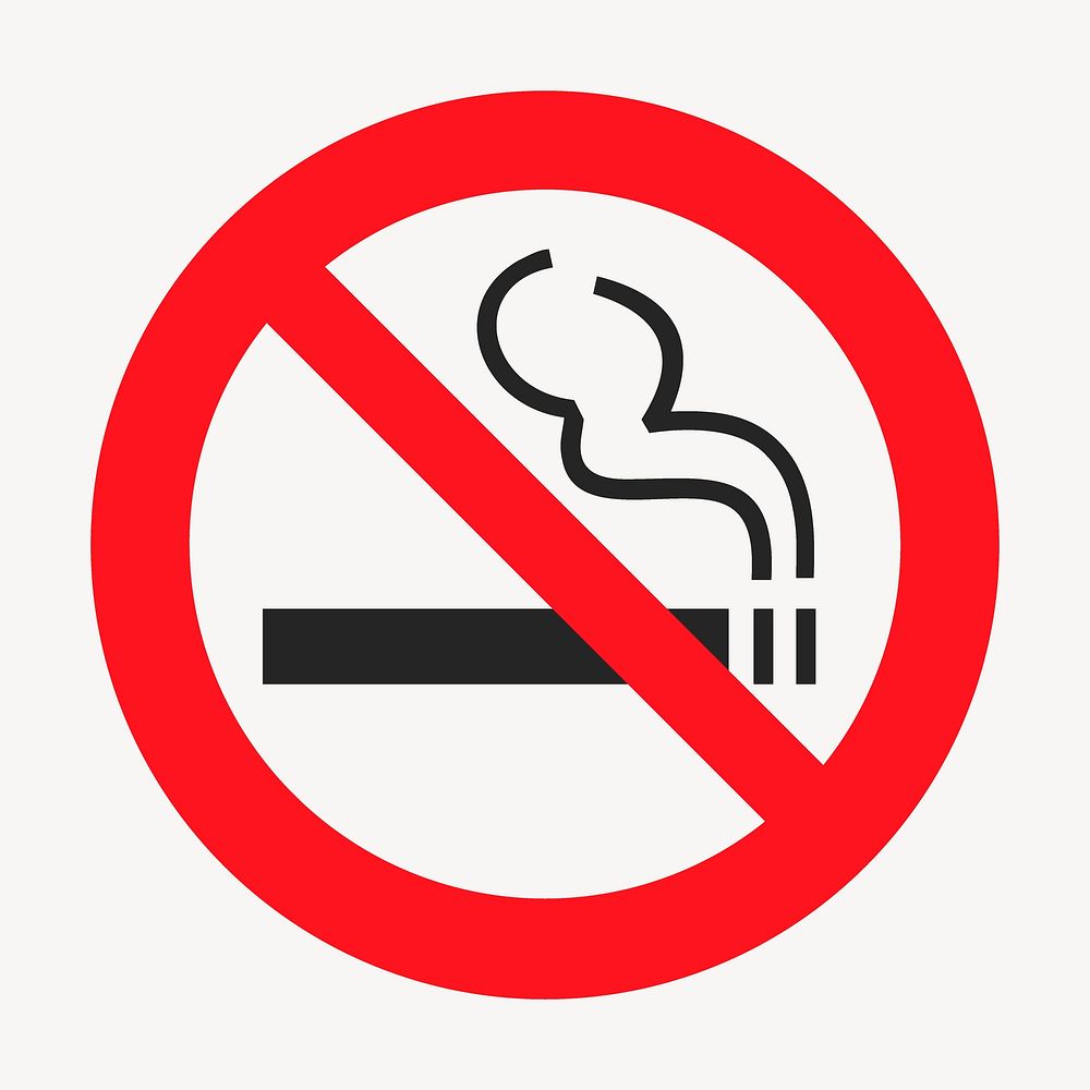 No smoking sign clipart, symbol illustration. Free public domain CC0 image.