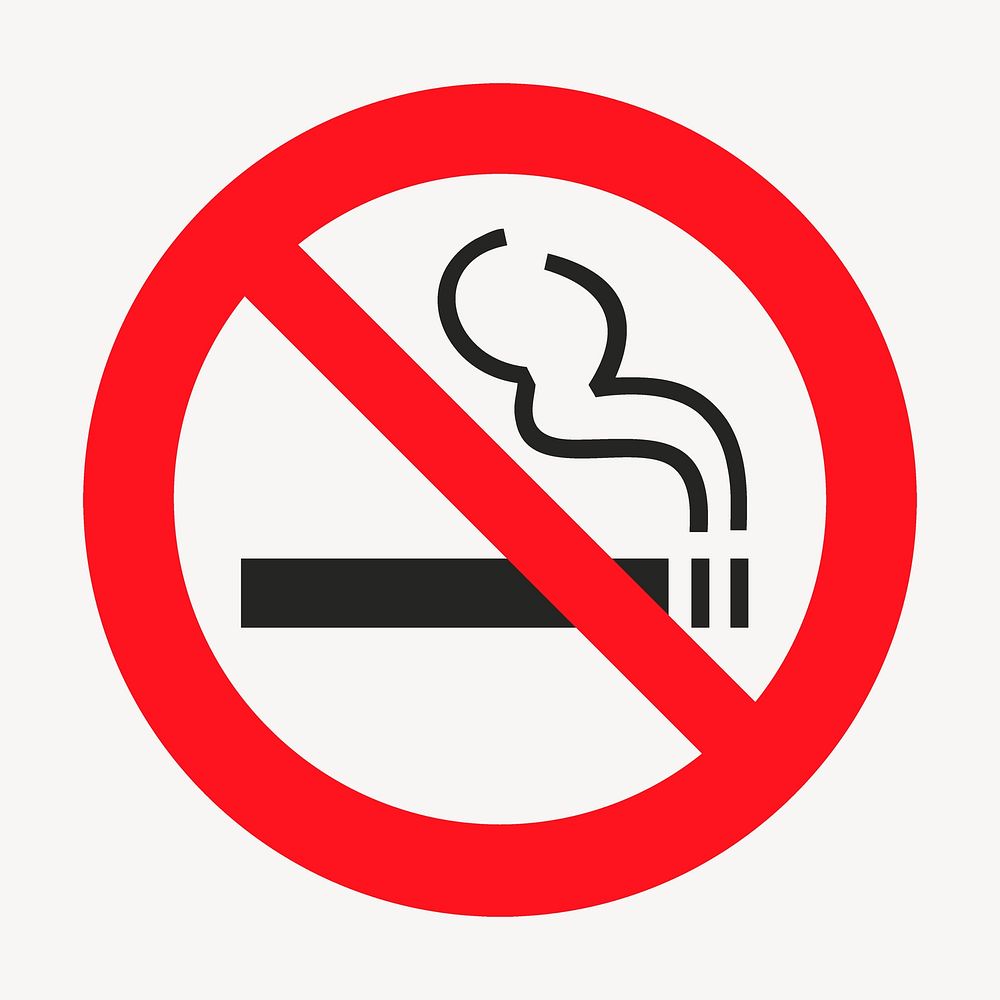 No smoking sign clipart, symbol illustration psd. Free public domain CC0 image.