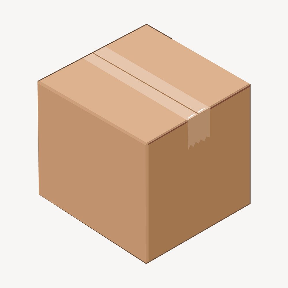 Parcel box sticker, object illustration vector. Free public domain CC0 image.