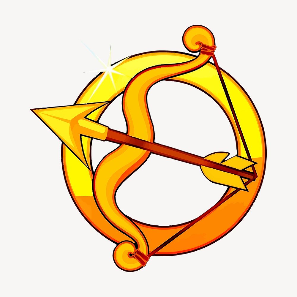Sagittarius symbol clipart, astrology sign illustration psd. Free public domain CC0 image.