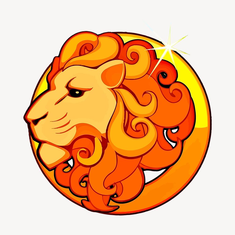 Leo symbol sticker, astrology sign illustration vector. Free public domain CC0 image.