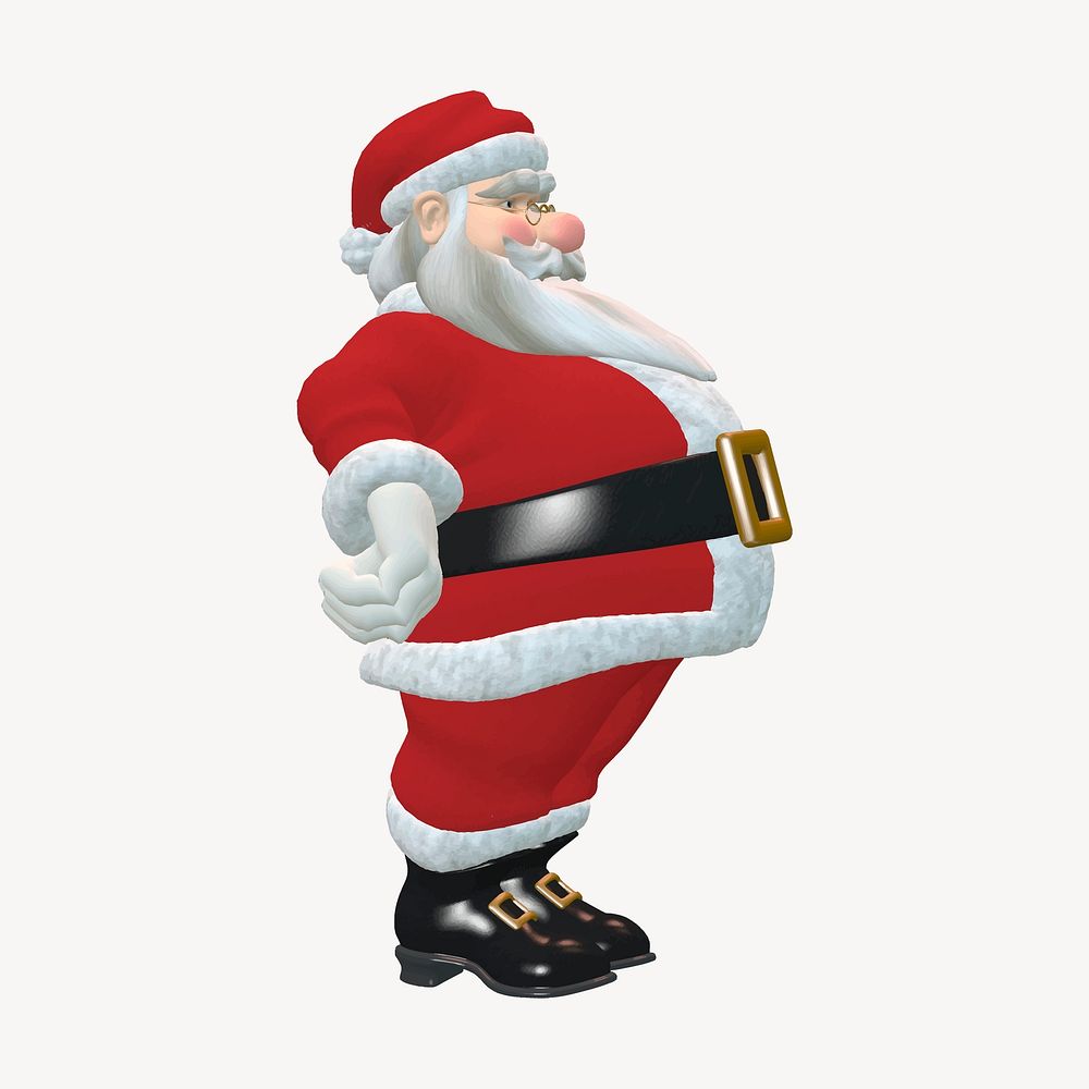 Santa Claus clipart, 3D Christmas illustration psd. Free public domain CC0 image.