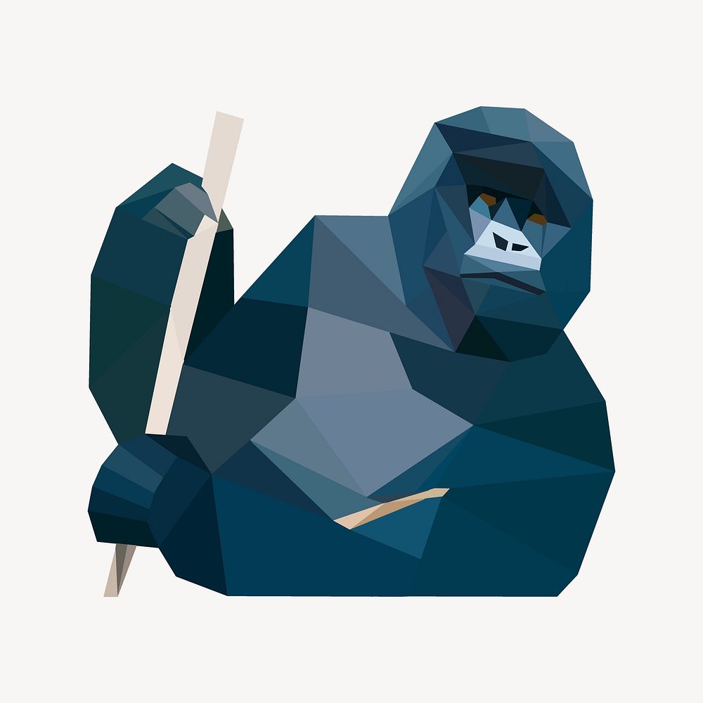 Gorilla monkey clipart, animal illustration psd. Free public domain CC0 image.