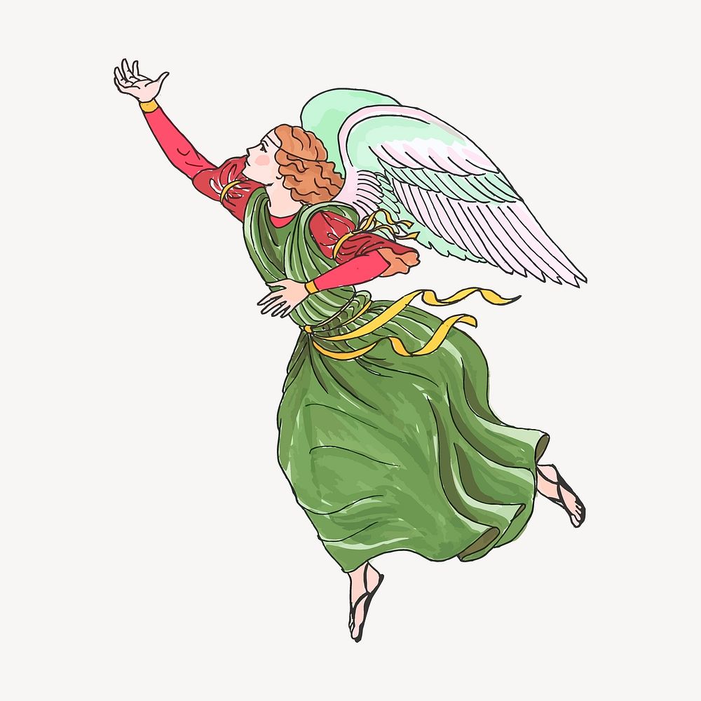Dancing angel clipart, vintage illustration psd. Free public domain CC0 image.