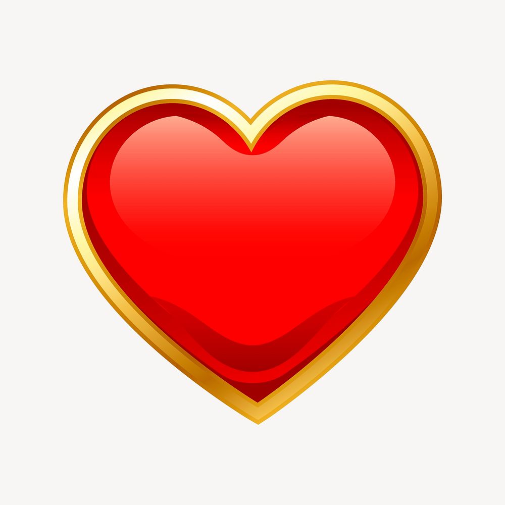 Red heart sticker, Valentine's day illustration vector. Free public domain CC0 image.