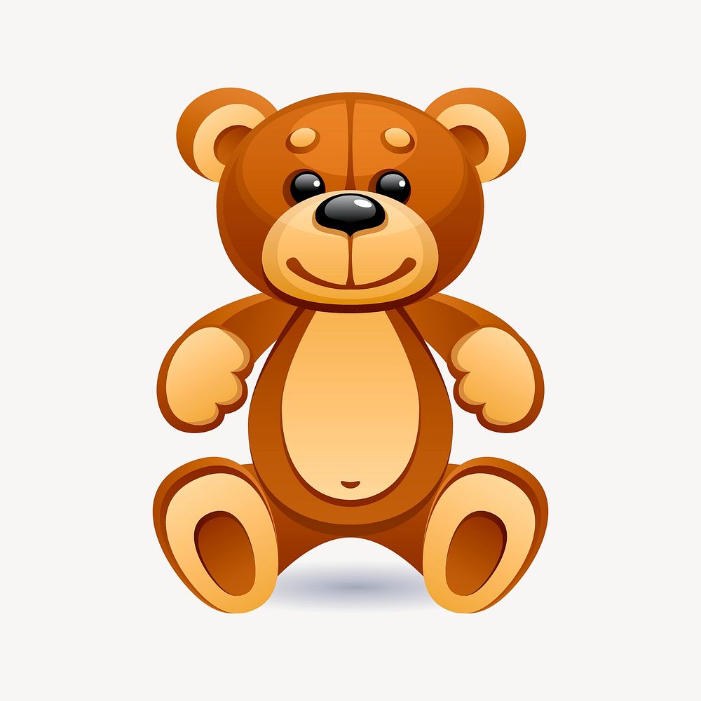 Teddy bear clipart, kids toy illustration psd. Free public domain CC0 image.