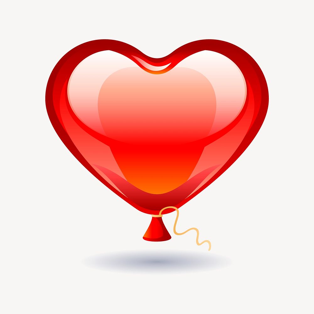 Balloon heart sticker, Valentine's day illustration vector. Free public domain CC0 image.