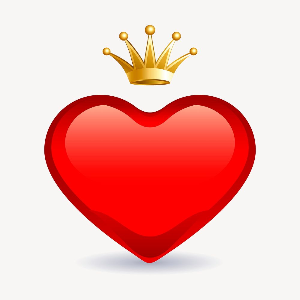 Valentine's crown heart, celebration illustration. Free public domain CC0 image.