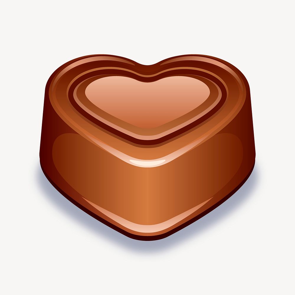 Valentine's heart chocolate clipart, celebration illustration psd. Free public domain CC0 image.