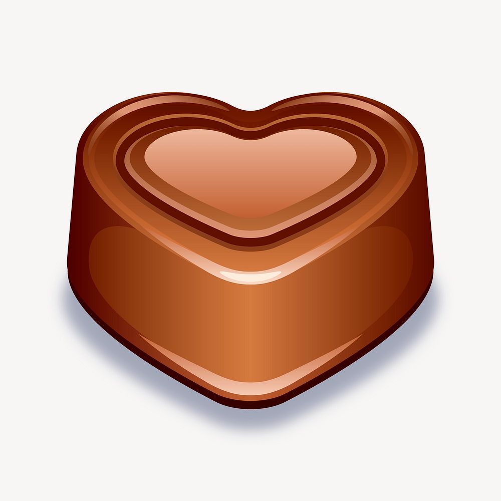 Heart chocolate sticker, Valentine's day illustration vector. Free public domain CC0 image.