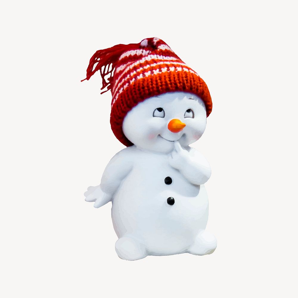 3D snowman clipart, Christmas illustration. Free public domain CC0 image.