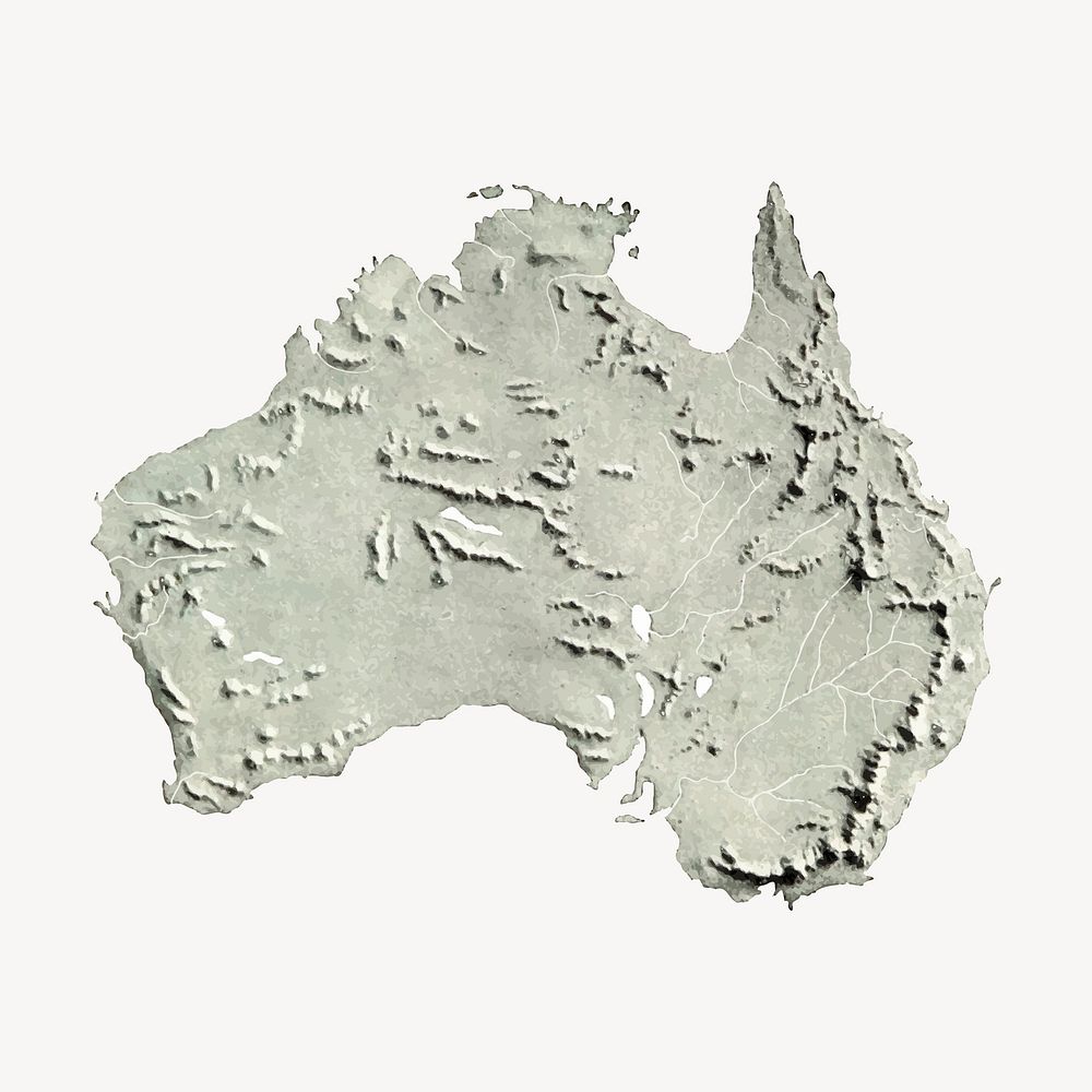 Australia map, geographical illustration. Free public domain CC0 image.