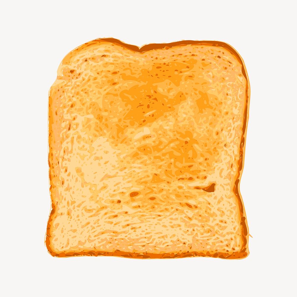 Toast slice sticker, breakfast food illustration vector. Free public domain CC0 image.