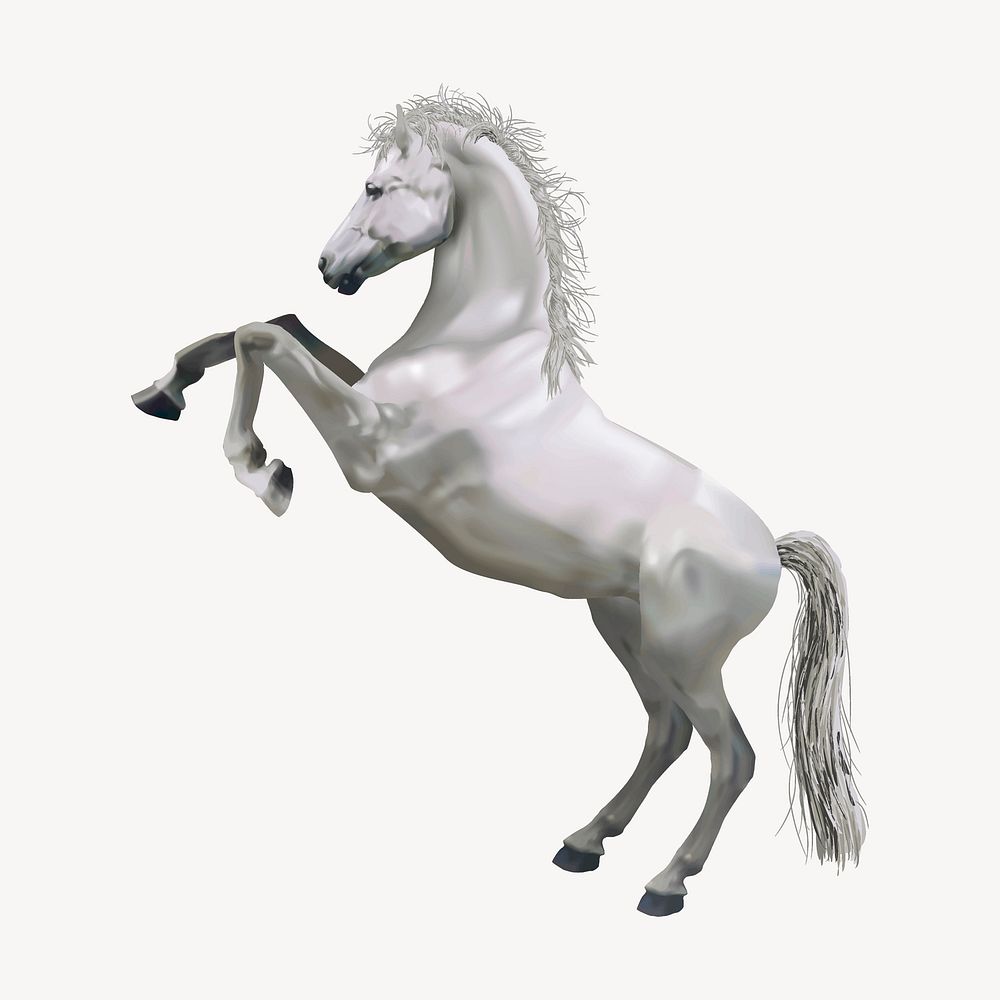 Rearing horse sticker, animal illustration vector. Free public domain CC0 image.
