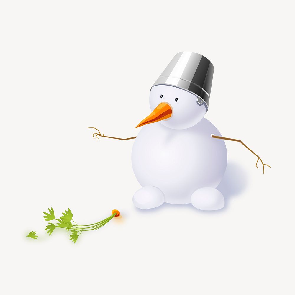 3D snowman sticker, Christmas illustration vector. Free public domain CC0 image.
