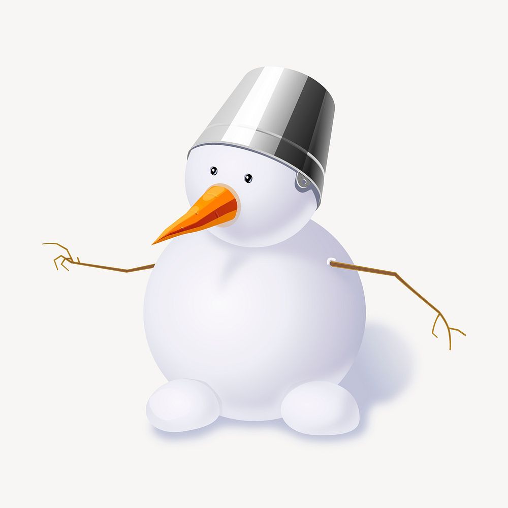 3D snowman sticker, Christmas illustration vector. Free public domain CC0 image.