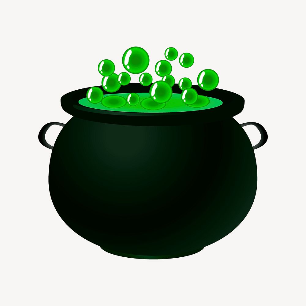 Potion cauldron clipart, Halloween illustration psd. Free public domain CC0 image.
