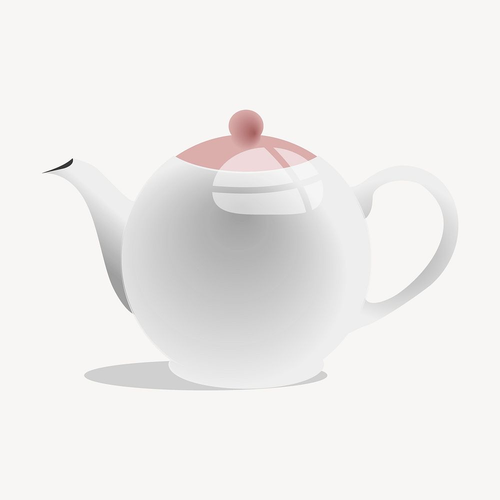 Tea pot sticker, object illustration vector. Free public domain CC0 image.