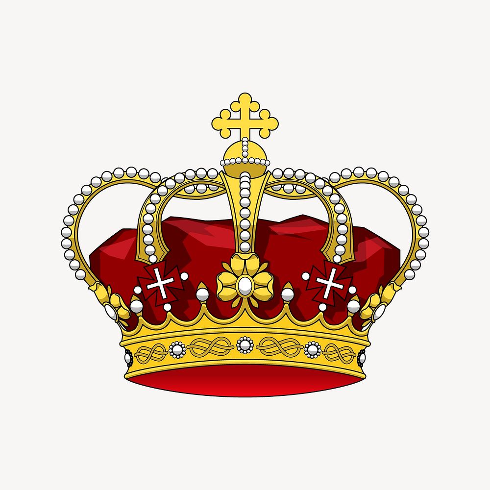 Royal crown sticker, object illustration vector. Free public domain CC0 image.